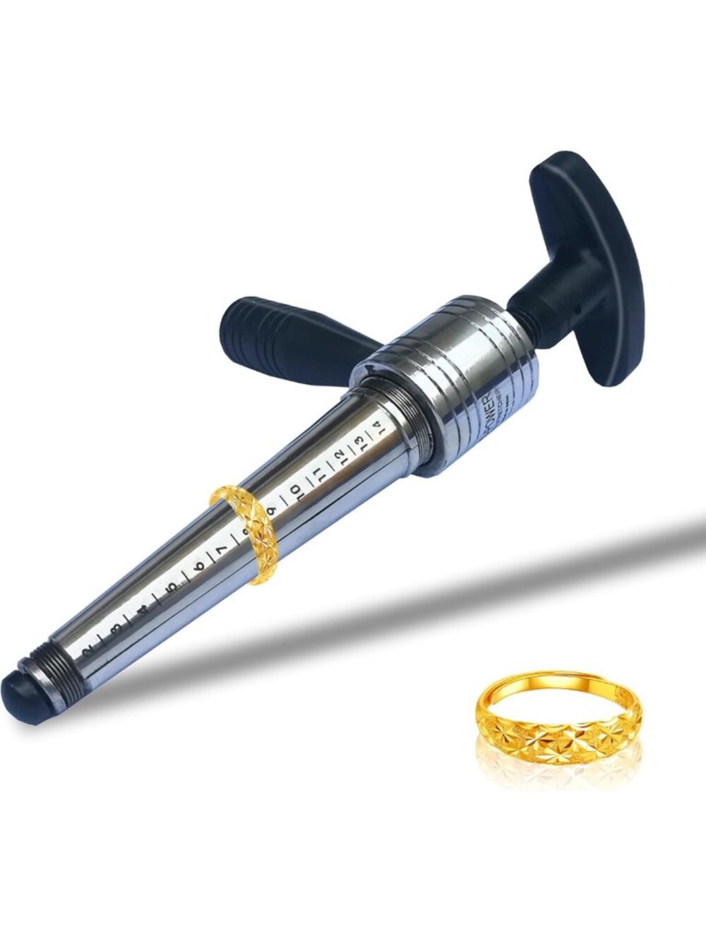 Adjustable Manual Ring Stretcher & Resizer for Metal Bands, Sizes 2-14